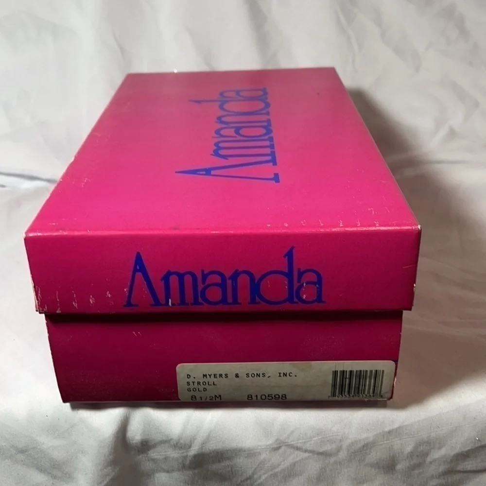 Amanda Acrylic Heels with Gold Accents - EUC